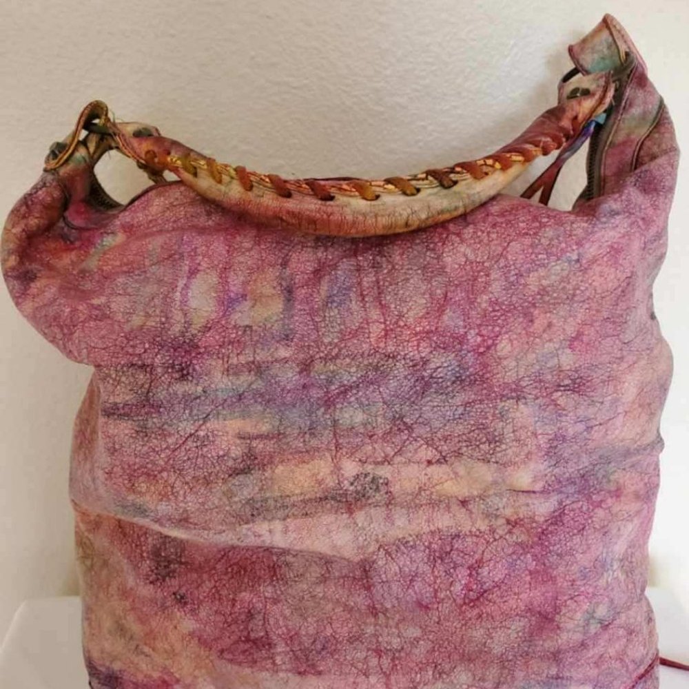 Balenciaga pink blue purple gray graffiti classic giant day city bag work agneau - Picture 3 of 14